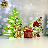 Grinch's Gift Box - 3D Christmas Lantern File - Cricut File 1 - LightBoxGoodMan