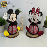 Pack 2 Lantern Mickey And Minnie - Wonderland Themed 3D Papercut Lantern File - Cricut File - LightBoxGoodMan