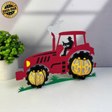 Tractor - 3D Tractor Lantern File - Cricut File 1 - LightBoxGoodMan