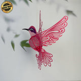 Hummingbird 2 - 3D Hummingbird Lantern File - 8x10" - Cricut File - LightBoxGoodMan