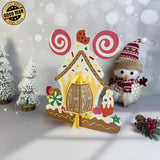 Gingerbread House - 3D Christmas Lantern File - Cricut File 2 - LightBoxGoodMan