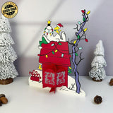 Snoopy Xmas - 3D Christmas Lantern File - Cricut File 3 - LightBoxGoodMan