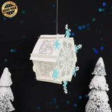 Snowflake - 3D Christmas Hexagon Lantern File  - Cricut File 1 - LightBoxGoodMan