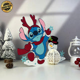 Stitch Xmas - 3D Christmas Lantern File - Cricut File 2 - LightBoxGoodMan