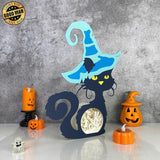 Zombie - 3D Witch Cat Papercut Light Box File - Cricut File - LightBoxGoodMan