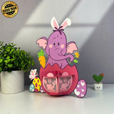 Heffalump Easter - Winnie The Pooh Themed Easter 3D Lantern File - Cricut File - LightBoxGoodMan