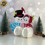 Snowman - 3D Christmas Lantern File - Cricut File 3 - LightBoxGoodMan