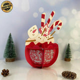 Snowman - Christmas Themed 3D Hot Cocoa Lantern File - Cricut File 1 - LightBoxGoodMan