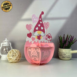 Gnome - Valentine Themed 3D Hot Cocoa Lantern File - Cricut File 1 - LightBoxGoodMan