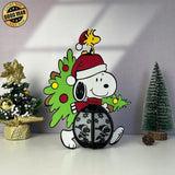 Snoopy Xmas - 3D Christmas Lantern File - Cricut File 2 - LightBoxGoodMan