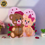 Bear Couple - 3D Love Lantern File - Cricut File 1 - LightBoxGoodMan