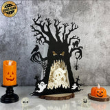 Death - 3D Ghost Tree Papercut Lightbox File - Cricut File 1 - LightBoxGoodMan