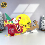 Santa's Sleigh - 3D Christmas Lantern File - Cricut File 1 - LightBoxGoodMan