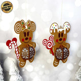 Pack 2 Gingerbread Mickey and Minnie - 3D Christmas Lantern File - Cricut File - LightBoxGoodMan