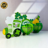 Patrick Day Train - St. Patrick's Day Themed 3D Lantern File - Cricut File 1 - LightBoxGoodMan