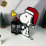 Snoopy Xmas - 3D Christmas Lantern File - Cricut File 1 - LightBoxGoodMan