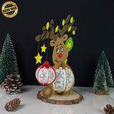 Reindeer - 3D Christmas Lantern File - Cricut File 2 - LightBoxGoodMan