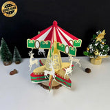 Carousel Christmas - 3D Christmas Lantern File - Cricut File 1 - LightBoxGoodMan