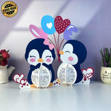 Penguin Couple - 3D Love Lantern File - Cricut File 1 - LightBoxGoodMan