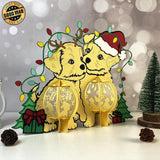 Couple Dog Xmas - 3D Christmas Lantern File - Cricut File 1 - LightBoxGoodMan