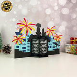 New Year Fireworks - 3D New Year Lantern File - Cricut File 1 - LightBoxGoodMan