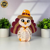 Turkey - Thanksgiving Themed 3D Lantern File - Cricut File 2 - LightBoxGoodMan