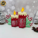 Santa Christmas - 3D Christmas Candles Lantern File - Cricut File 1 - LightBoxGoodMan