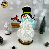 Snowman Xmas - 3D Christmas Lantern File - Cricut File 2 - LightBoxGoodMan