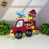 Fire Truck - 3D Fire Truck Lantern File - Cricut File 1 - LightBoxGoodMan