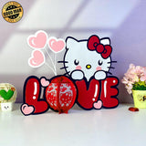 Hello Kitty - 3D Love Lantern File - Cricut File 1 - LightBoxGoodMan