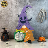 Witch Gnome's Cauldron - Halloween Themed 3D Gnome Lantern File - Cricut File 2 - LightBoxGoodMan