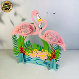 Flamingo Couple - 3D Love Lantern File - Cricut File 1 - LightBoxGoodMan