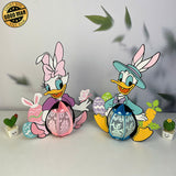 Pack 2 Easter Duck - Easter Donald And Daisy Duck 3D Lantern File - Cricut File 1 - LightBoxGoodMan