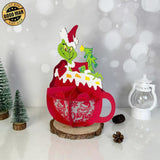 Grinch - Christmas Themed 3D Hot Cocoa Lantern File - Cricut File 1 - LightBoxGoodMan