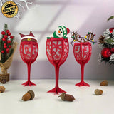 Wine Glasses - 3D Christmas Lantern File - Cricut File 1 - LightBoxGoodMan