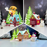 Pack 3 Different Christmas Village Lantern - 3D Christmas Lantern File - Cricut File - LightBoxGoodMan