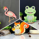 Pack 3 Different Cute Animals 3 - 3D Animal-shaped Lantern File - Cricut File - LightBoxGoodMan - LightboxGoodman