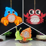 Pack 3 Different Aquatic Creatures 11 - 3D Animal-shaped Lantern File - 9.6x7.8" - Cricut File - LightBoxGoodMan