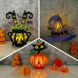 Pack 3 Different Lantern Patterns 7 - Halloween Themed 3D Lantern File - Cricut File - LightBoxGoodMan