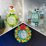 Pack 3 Different Xmas Wreath - 3D Christmas Lantern File - Cricut File - LightBoxGoodMan