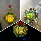 Pack 3 Different Xmas Wreath - 3D Christmas Lantern File - Cricut File - LightBoxGoodMan