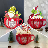 Pack 3 Different Hot Cocoa Cup - 3D Christmas Lantern File - Cricut File - LightBoxGoodMan