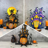 Pack 3 Different Haunted House - Halloween Themed 3D Lantern File - Cricut File - LightBoxGoodMan