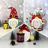 Pack 3 Different Gnome Xmas - 3D Christmas Lantern File - Cricut File - LightBoxGoodMan