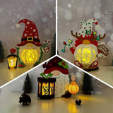 Pack 3 Different Gnome Xmas - 3D Christmas Lantern File - Cricut File - LightBoxGoodMan