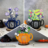 Pack 3 Different Kettle Flower - Halloween Themed 3D Lantern File - Cricut File - LightBoxGoodMan