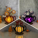 Pack 3 Different Kettle Flower 2 - Halloween Themed 3D Lantern File - Cricut File - LightBoxGoodMan