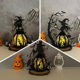 Pack 3 Different Witches 1 - 3D Witch Lantern File - Cricut File - LightBoxGoodMan