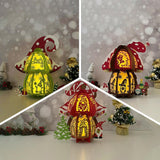 Pack 3 Mushroom Xmas Lantern - 3D Christmas Lantern File - Cricut File - LightBoxGoodMan