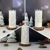 Pack 3 Xmas Cylinder Lantern - 3D Cylinder Papercut Lantern File - Cricut File 1 -  LightBoxGoodMan